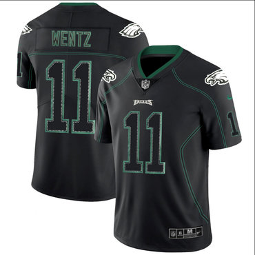 Personalized Eagles 11 Carson Wentz Black Shadow Legend Limited Jersey