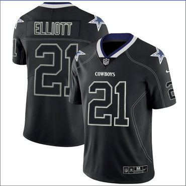 Personalized Cowboys 21 Ezekiel Elliott Black Shadow Legend Limited Jersey