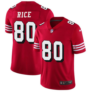 Personalized 49ers 80 Jerry Rice Red 2018 Untouchable Limited Jersey