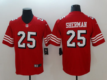 Personalized 49ers 25 Richard Sherman Red 2018 Untouchable Limited Jersey
