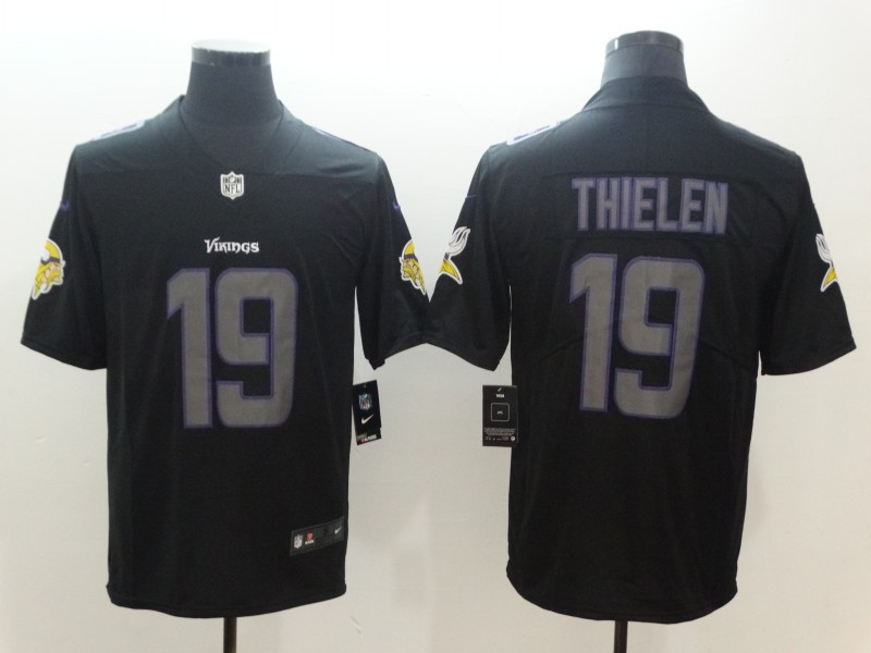 Personalized Vikings 19 Adam Thielen Black Impact Limited Jersey