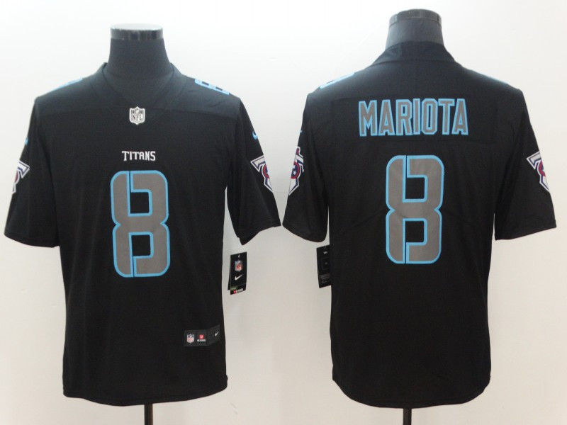 Personalized Titans 8 Marcus Mariota Black Impact Limited Jersey