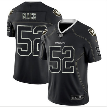 Personalized Raiders 52 Khalil Mack Black Shadow Legend Limited Jersey