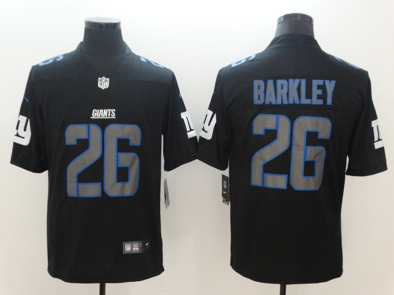 Personalized Giants 26 Saquon Barkley Black Impact Limited Jersey