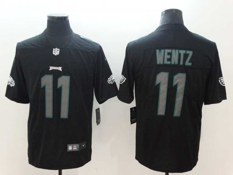 Personalized Eagles 11 Carson Wentz Black Impact Limited Jersey