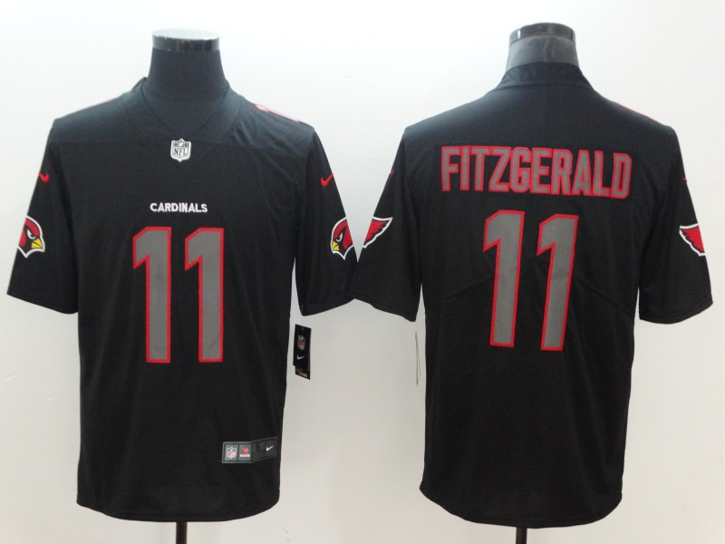 Personalized Cardinals 11 Larry Fitzgerald Black Impact Limited Jersey