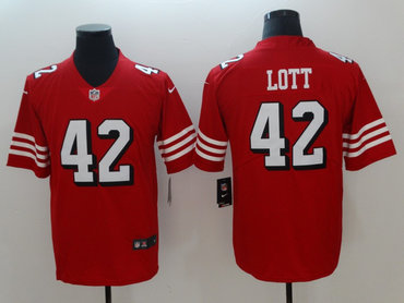 Personalized 49ers 42 Ronnie Lott Red 2018 Untouchable Limited Jersey