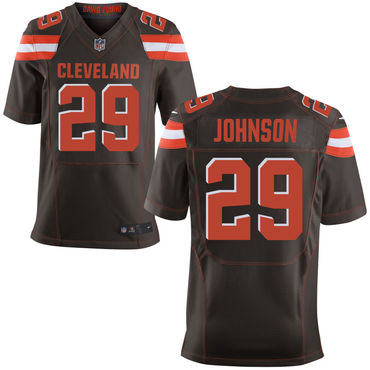 Personalized Browns 29 Duke Johnson Brown Elite Jersey