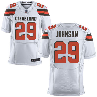 Personalized Browns 29 Duke Johnson White Elite Jersey