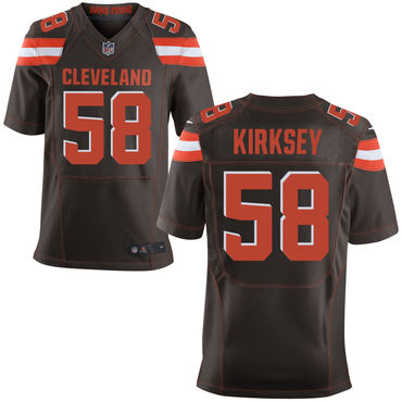 Personalized Browns 58 Christian Kirksey Brown Elite Jersey