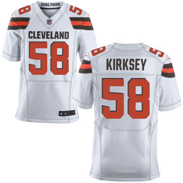 Personalized Browns 58 Christian Kirksey White Elite Jersey