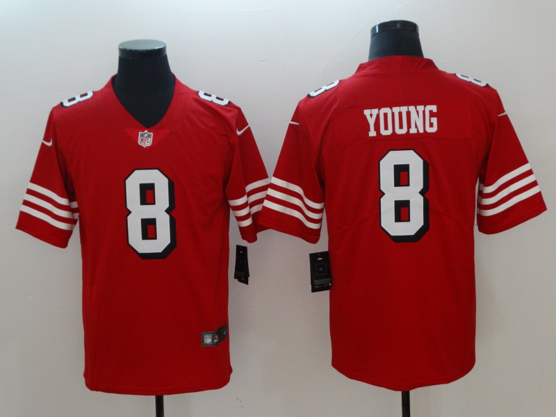 Personalized 49ers 8 Steve Young Red 2018 Untouchable Limited Jersey