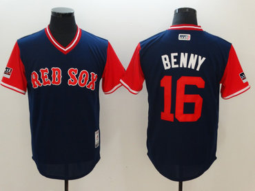 Personalized Red Sox 16 Andrew Benintendi Benny Navy 2018 Players’ Weekend Authentic Team Jersey
