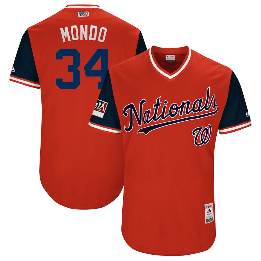 Personalized Nationals 34 Bryce Harper Mondo Red 2018 Players’ Weekend Authentic Team Jersey