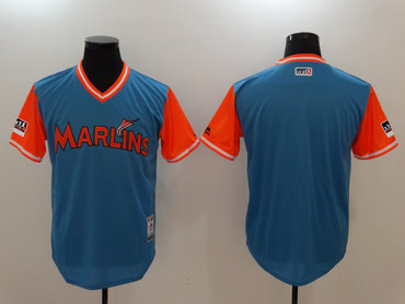 Personalized Marlins Light Blue 2018 Players’ Weekend Authentic Team Jersey