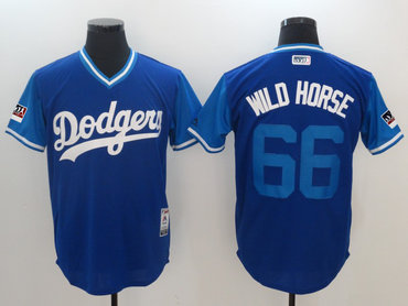 Personalized Dodgers 66 Yasiel Puig Wild Horse Royal 2018 Players’ Weekend Authentic Team Jersey