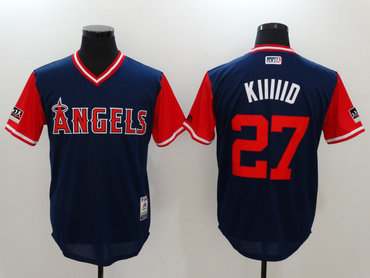 Personalized Angels 27 Mike Trout KIIIIID Navy 2018 Players’ Weekend Authentic Team Jersey