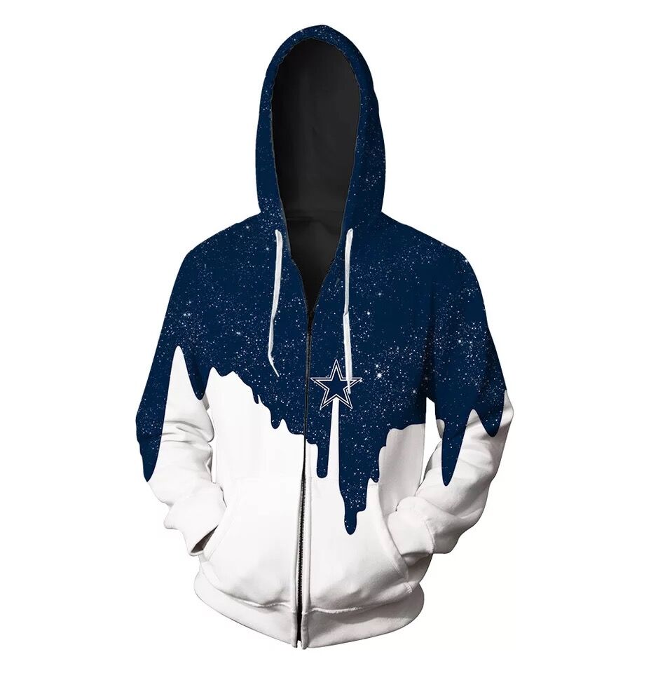 Personalized Dallas Cowboys Full Zip 3D Hoodie 1
