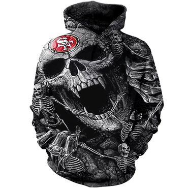 Personalized 49ers Skull Hoodie
