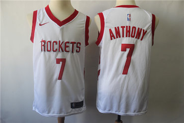 Personalized Rockets 7 Carmelo Anthony White Swingman Jersey
