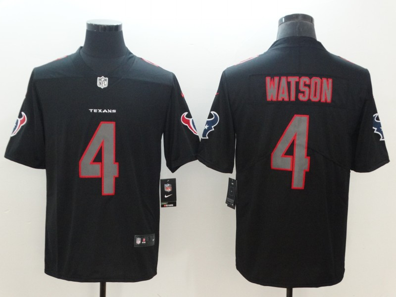 Personalized Texans 4 Deshaun Watson Black Impact Limited Jersey