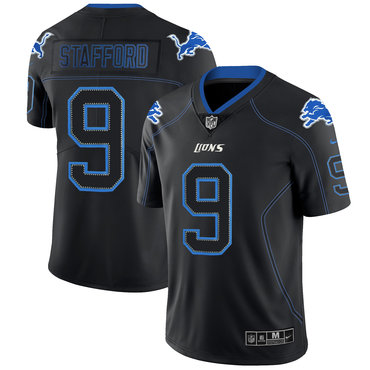 Personalized Lions 9 Matthew Stafford Black Shadow Legend Limited Jersey