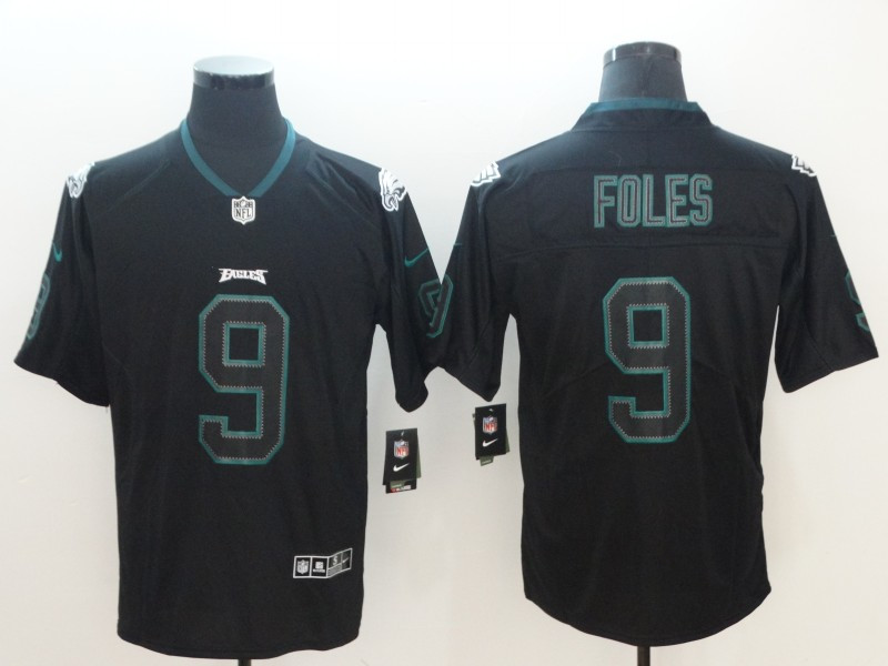 Personalized Eagles 9 Nick Foles Black Shadow Legend Limited Jersey