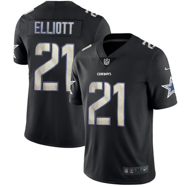 Personalized Cowboys 21 Ezekiel Elliott Black Impact Limited Jersey