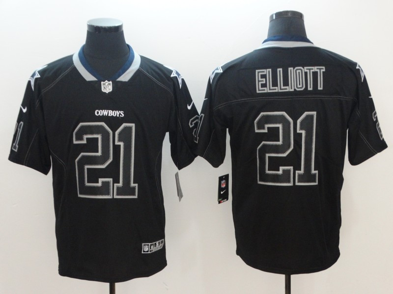 Personalized Cowboys 21 Ezekiel Elliott Black Shadow Legend Limited Jersey
