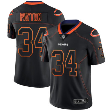 Personalized Bears 34 Walter Payton Black Shadow Legend Limited Jersey