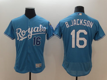 Personalized Royals 16 Bo Jackson Light Blue Flexbase Jersey