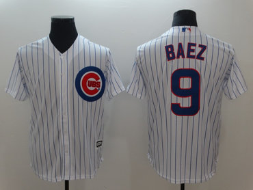 Personalized Cubs 9 Javiers Baez White Cool Base Jersey