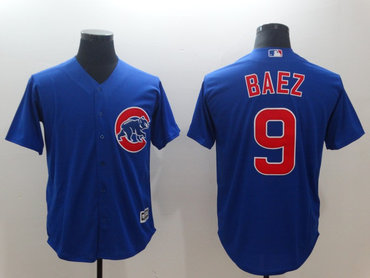 Personalized Cubs 9 Javier Baez Royal Throwback Cool Base Jersey