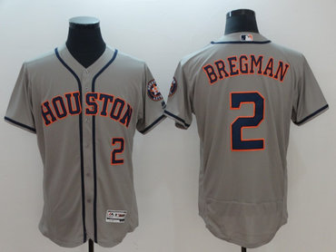 Personalized Astros 2 Alex Bregman Gray Flexbase Jersey