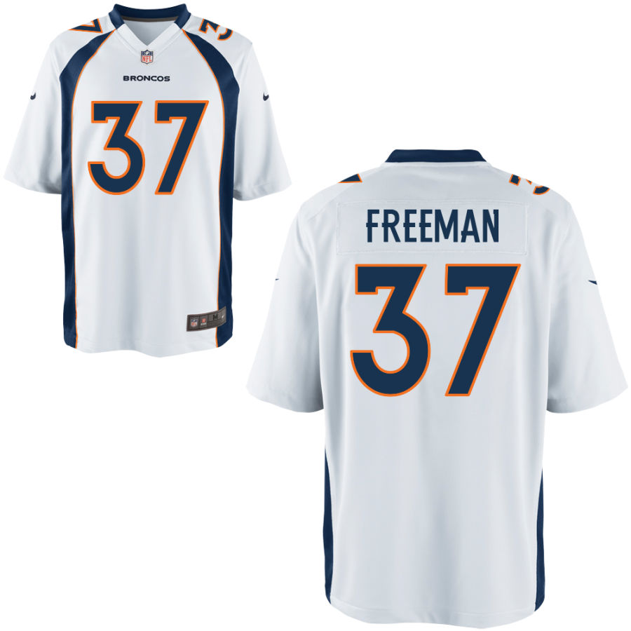 Personalized Broncos 37 Royce Freeman White Elite Jersey