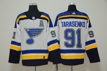 Personalized Blues 91 Vladimir Tarasenko White Jersey