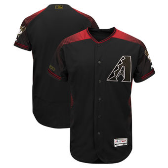 Personalized Men’s Arizona Diamondbacks Majestic Black 2018 Memorial Day Authentic Collection Flex Base Team Jersey
