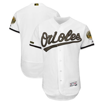 Personalized Men’s Baltimore Orioles Majestic White 2018 Memorial Day Authentic Collection Flex Base Team Jersey