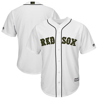 Personalized Men’s Boston Red Sox Majestic White 2018 Memorial Day Cool Base Team Jersey