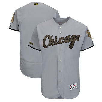Personalized Men’s Chicago White Sox Majestic Gray 2018 Memorial Day Authentic Collection Flex Base Team Jersey