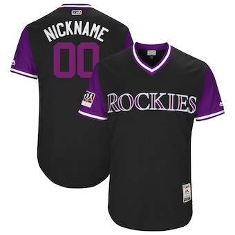 Personalized Men’s Colorado Rockies Majestic Black 2018 Players’ Weekend Authentic Flex Base Jersey