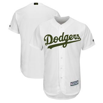 Personalized Men’s Los Angeles Dodgers Majestic White 2018 Memorial Day Cool Base Team Jersey