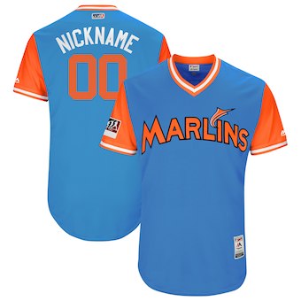 Personalized Men’s Miami Marlins Majestic Royal 2017 Players Weekend Authentic Team Jersey