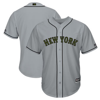 Personalized Men’s New York Mets Majestic Gray 2018 Memorial Day Cool Base Team Jersey