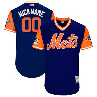 Personalized Men’s New York Mets Majestic Royal 2018 MLB Little League Classic Authentic Flex Base Jersey