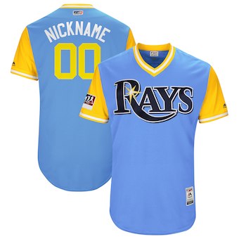Personalized Men’s Tampa Bay Rays Majestic Light Blue 2018 Players’ Weekend Authentic Flex Base Jersey