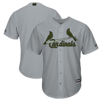 Personalized Men’s St. Louis Cardinals Majestic Gray 2018 Memorial Day Cool Base Team Jersey