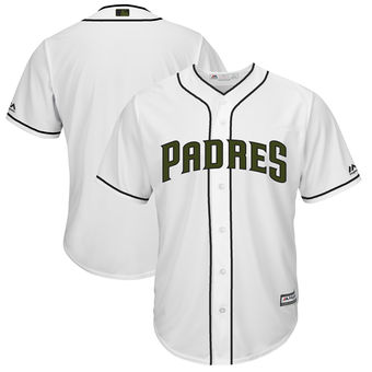 Personalized Men’s San Diego Padres Majestic White 2018 Memorial Day Cool Base Team Jersey
