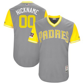 Personalized Men’s San Diego Padres Majestic Gray 2018 Players’ Weekend Authentic Flex Base Jersey