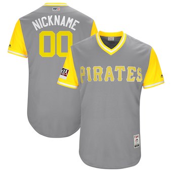 Personalized Men’s Pittsburgh Pirates Majestic Gray 2018 Players’ Weekend Authentic Flex Base Jersey